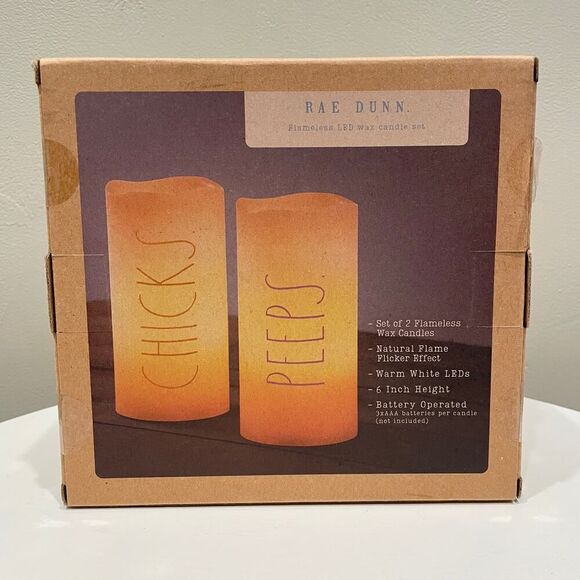 NEW Rae Dunn Flameless LED Wax Candle Set Easter - Picture 2 of 5